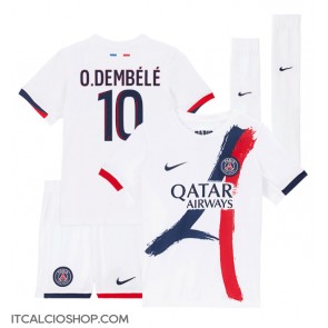 Paris Saint-Germain Ousmane Dembele #10 Seconda Maglia Bambino 2024-25 Manica Corta (+ Pantaloni corti)